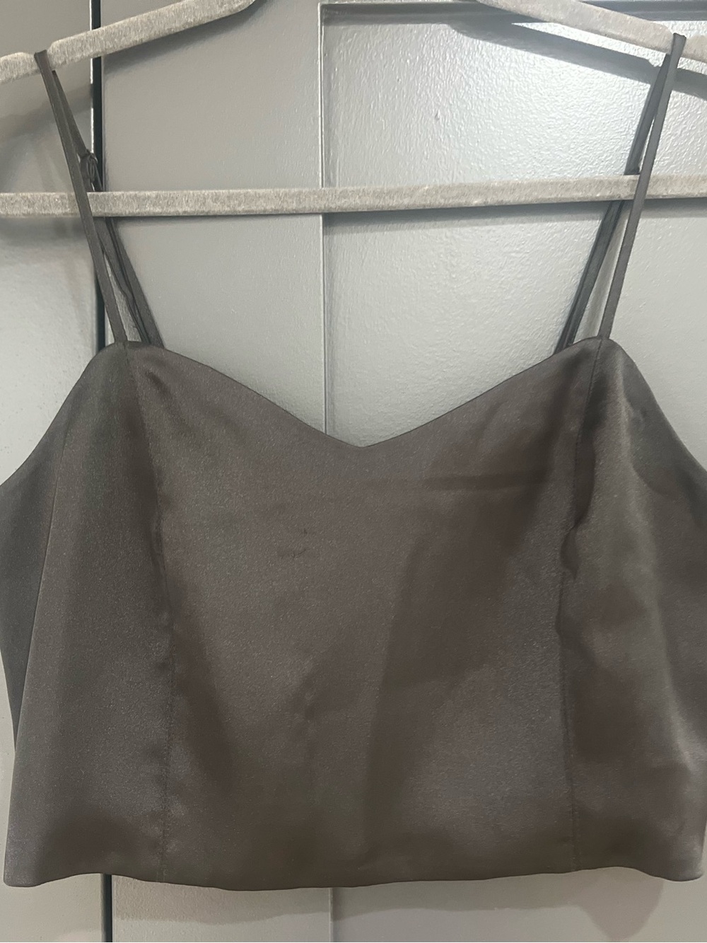 House of Harlow 1960 Black Satin-Look Crop Top
